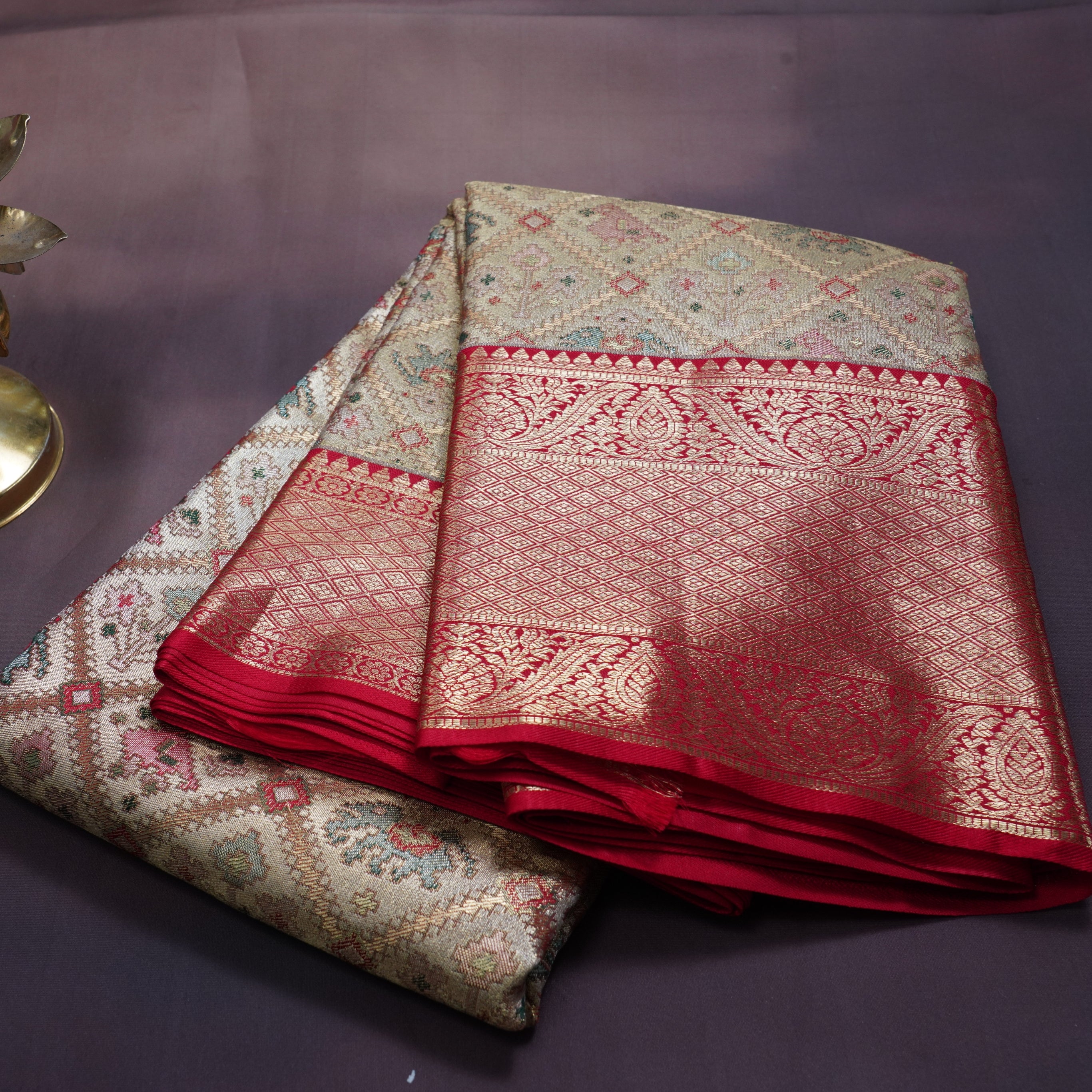Khanjivaram pattola design Handloom saree