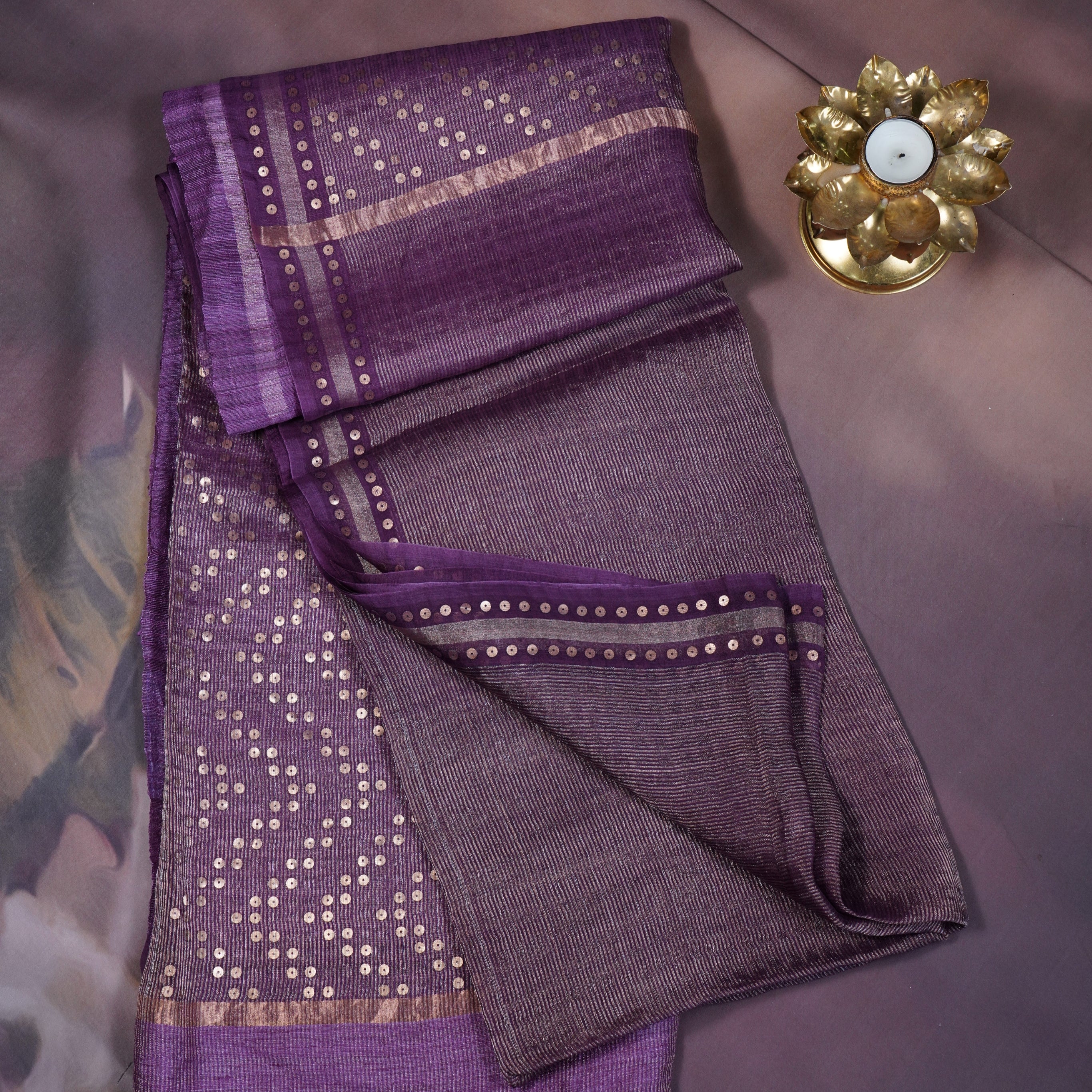 Pure Tussar designer seacwance locked saree