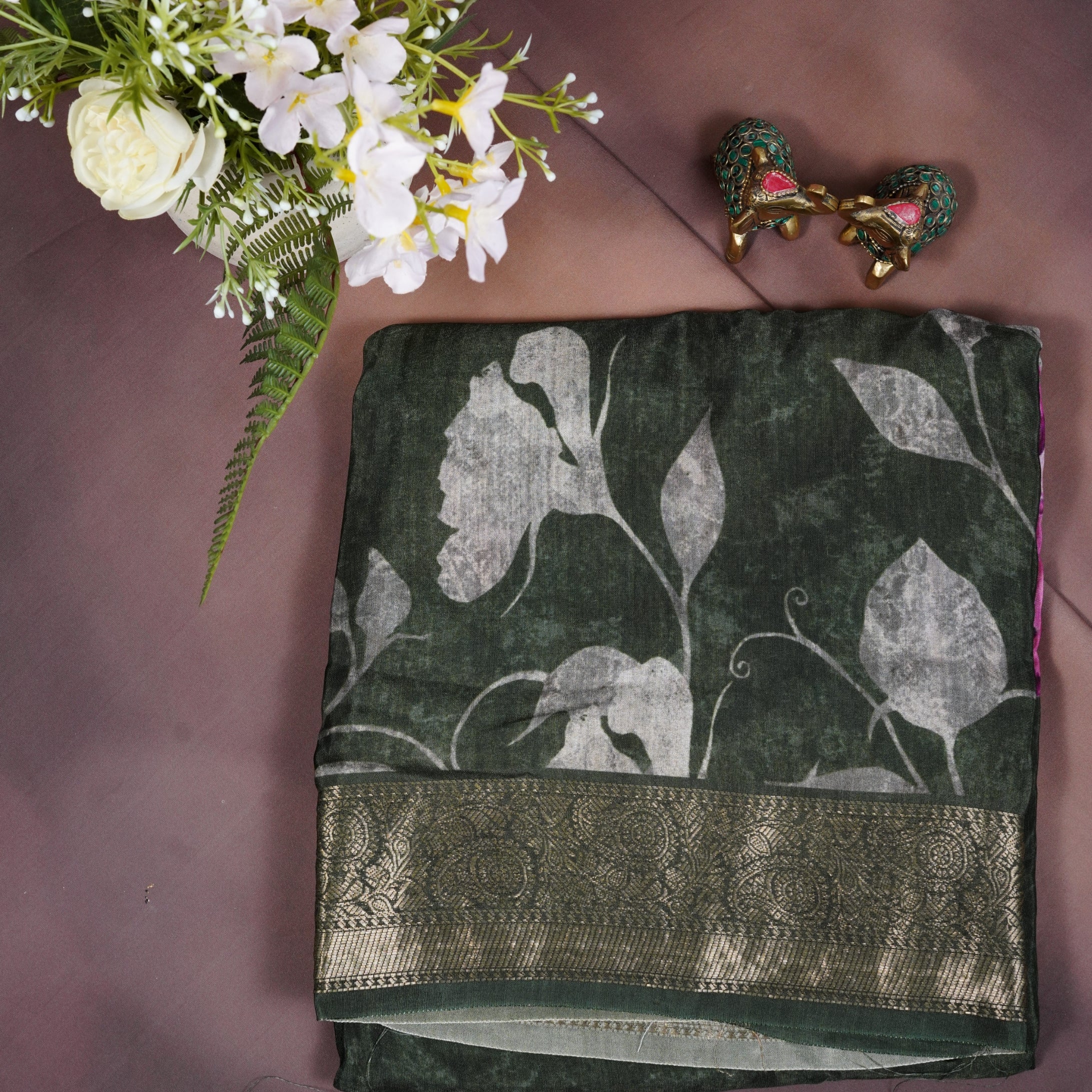 Fancy floral designer wear saree