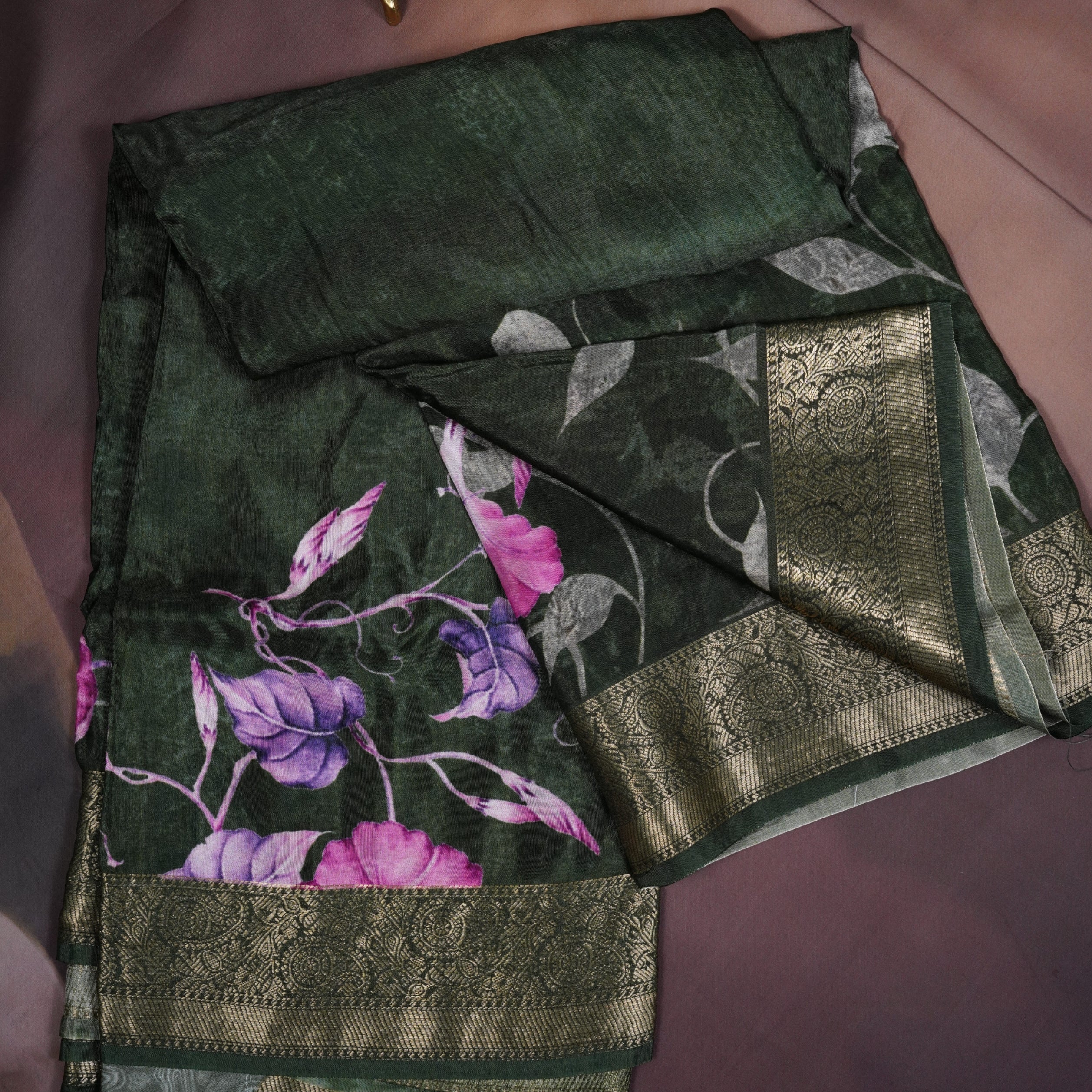 Fancy floral designer wear saree