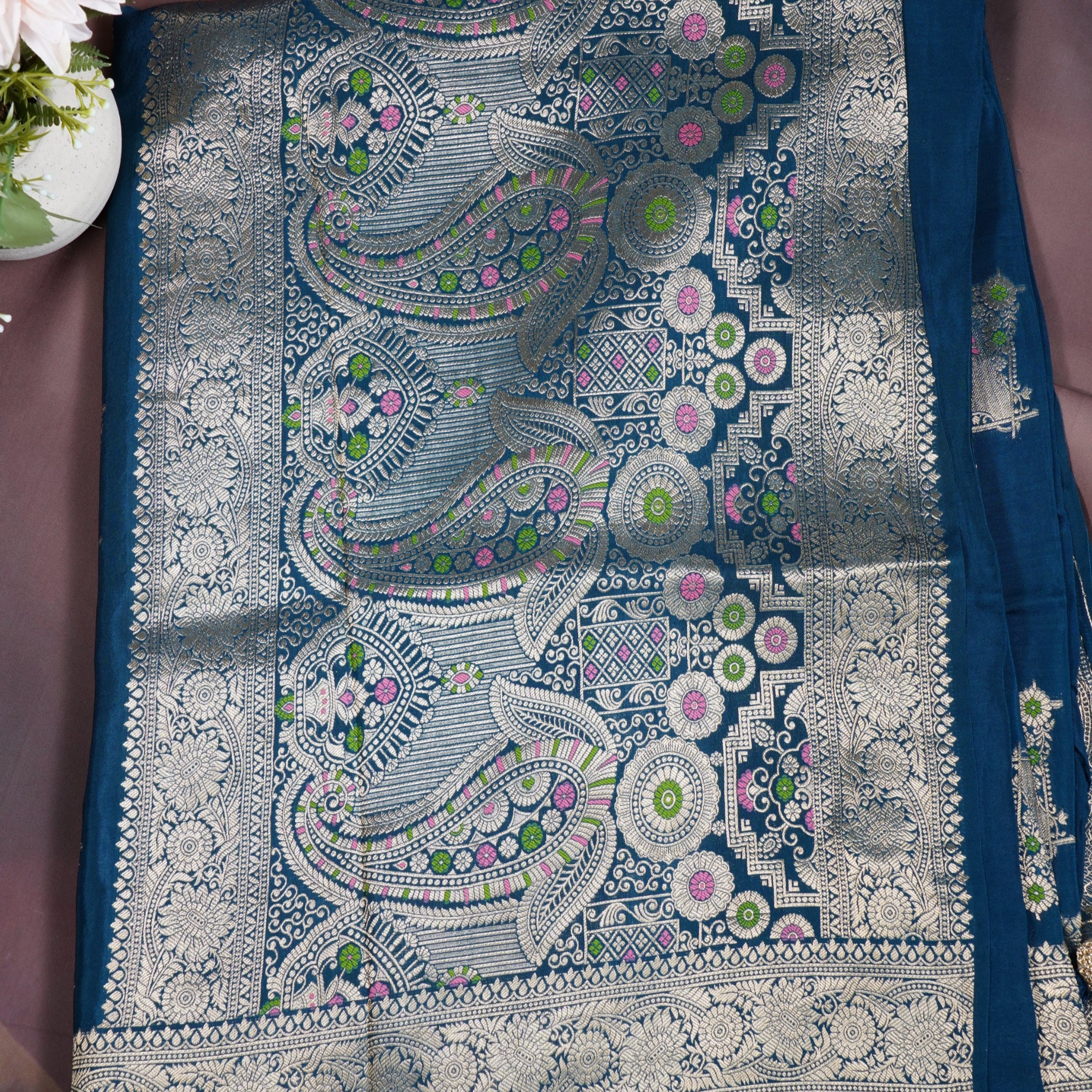 Designer fancy with Meena work saree