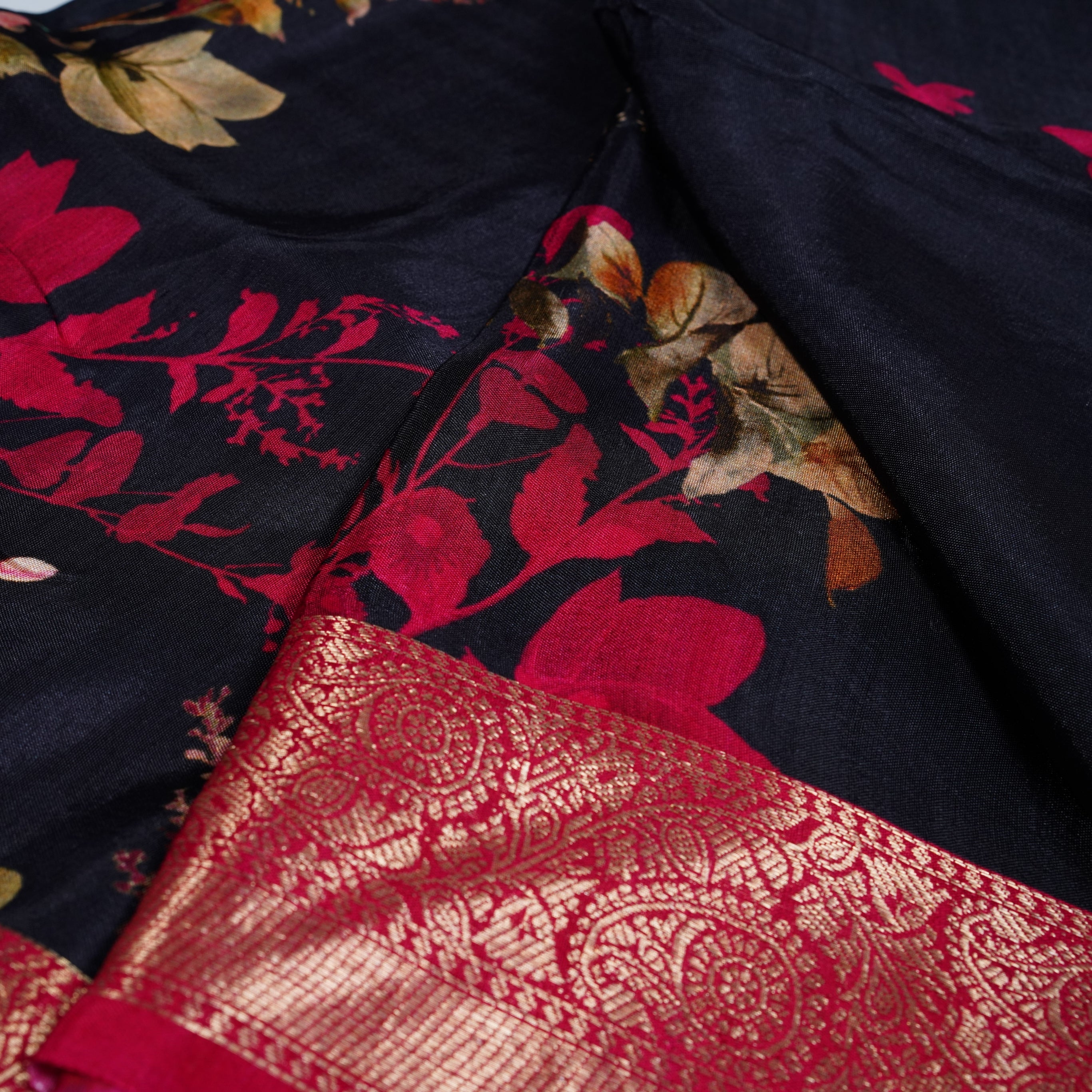 Fancy floral designer wear saree