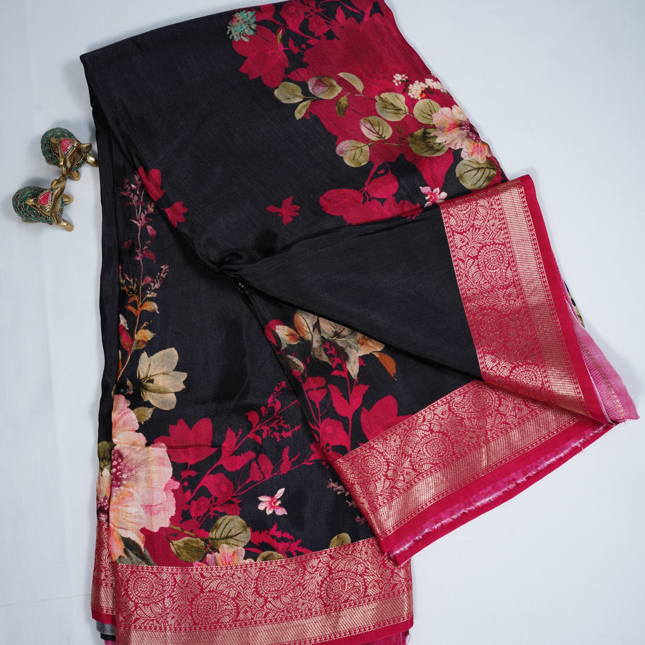Fancy floral designer wear saree