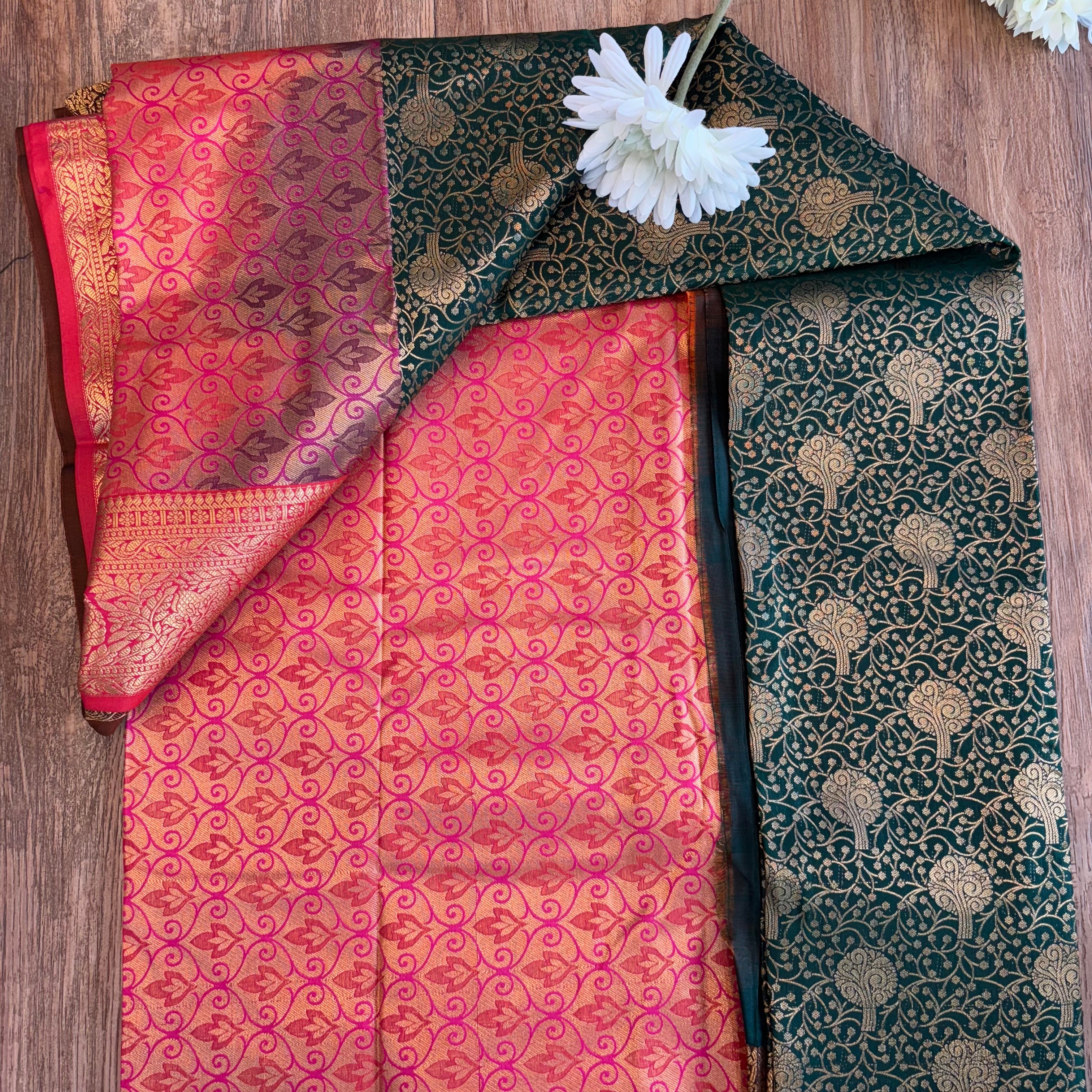 Kanchi Vaidehi beautiful bottle green silk saree