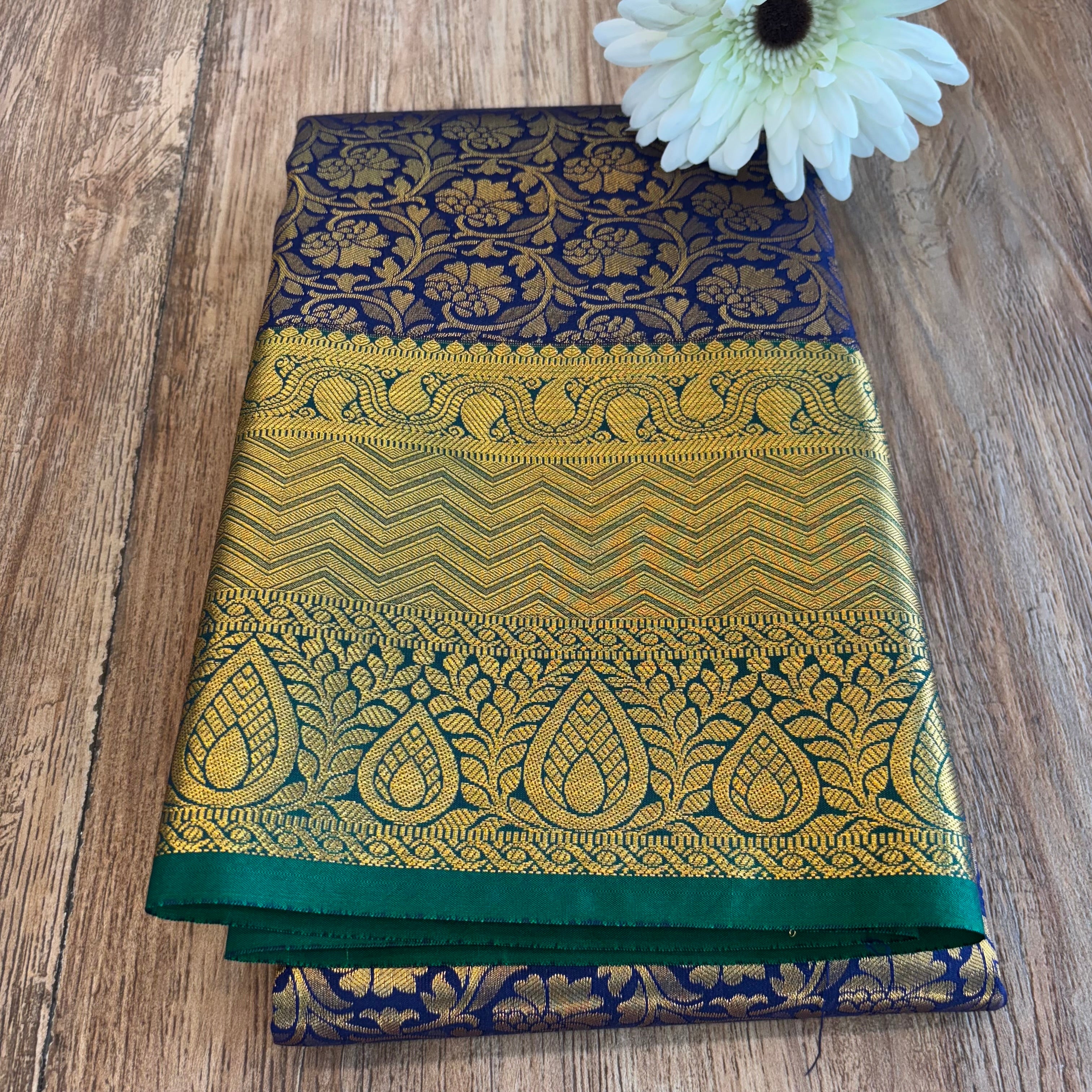 Kanchi Vaidehi royal blue silk saree