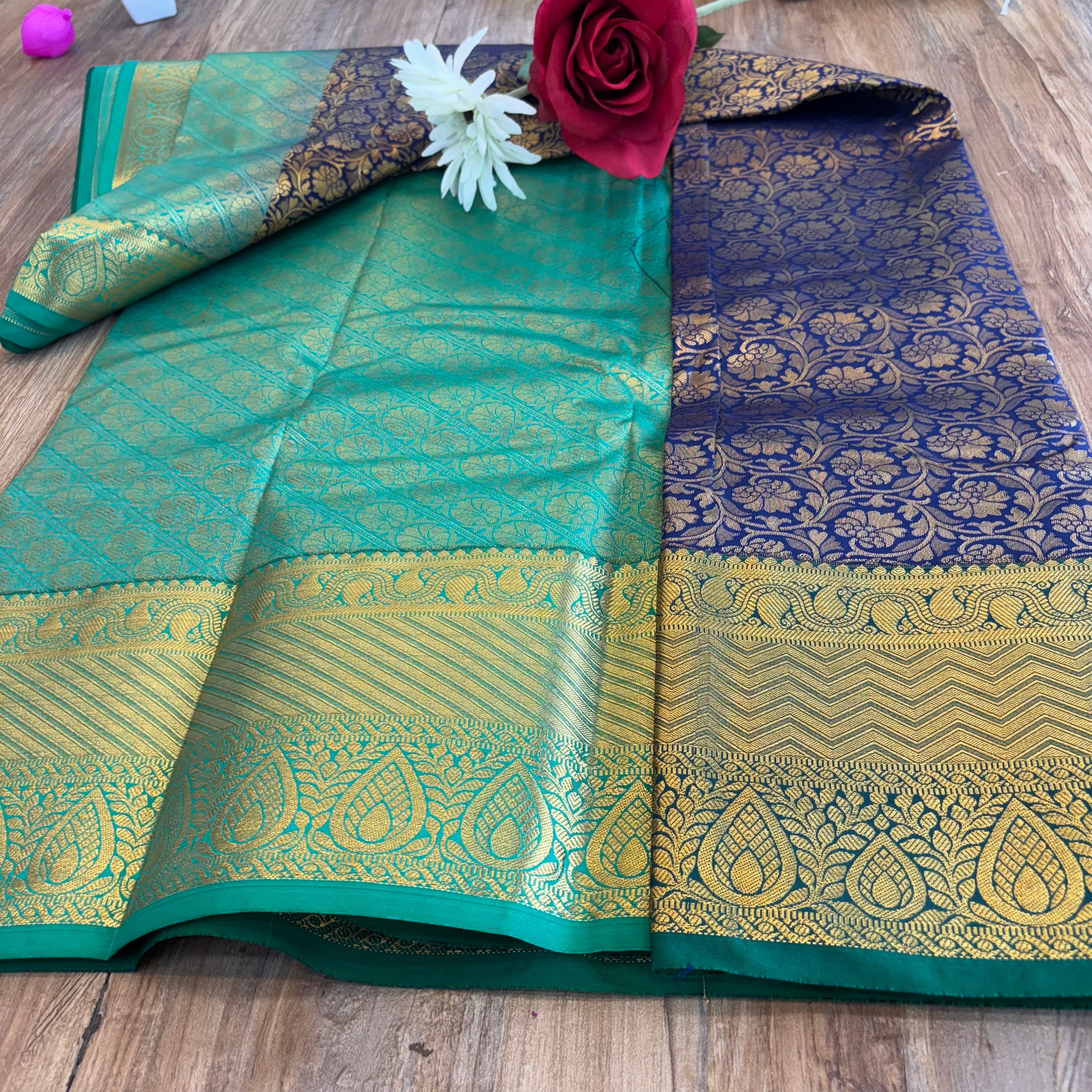 Kanchi Vaidehi royal blue silk saree