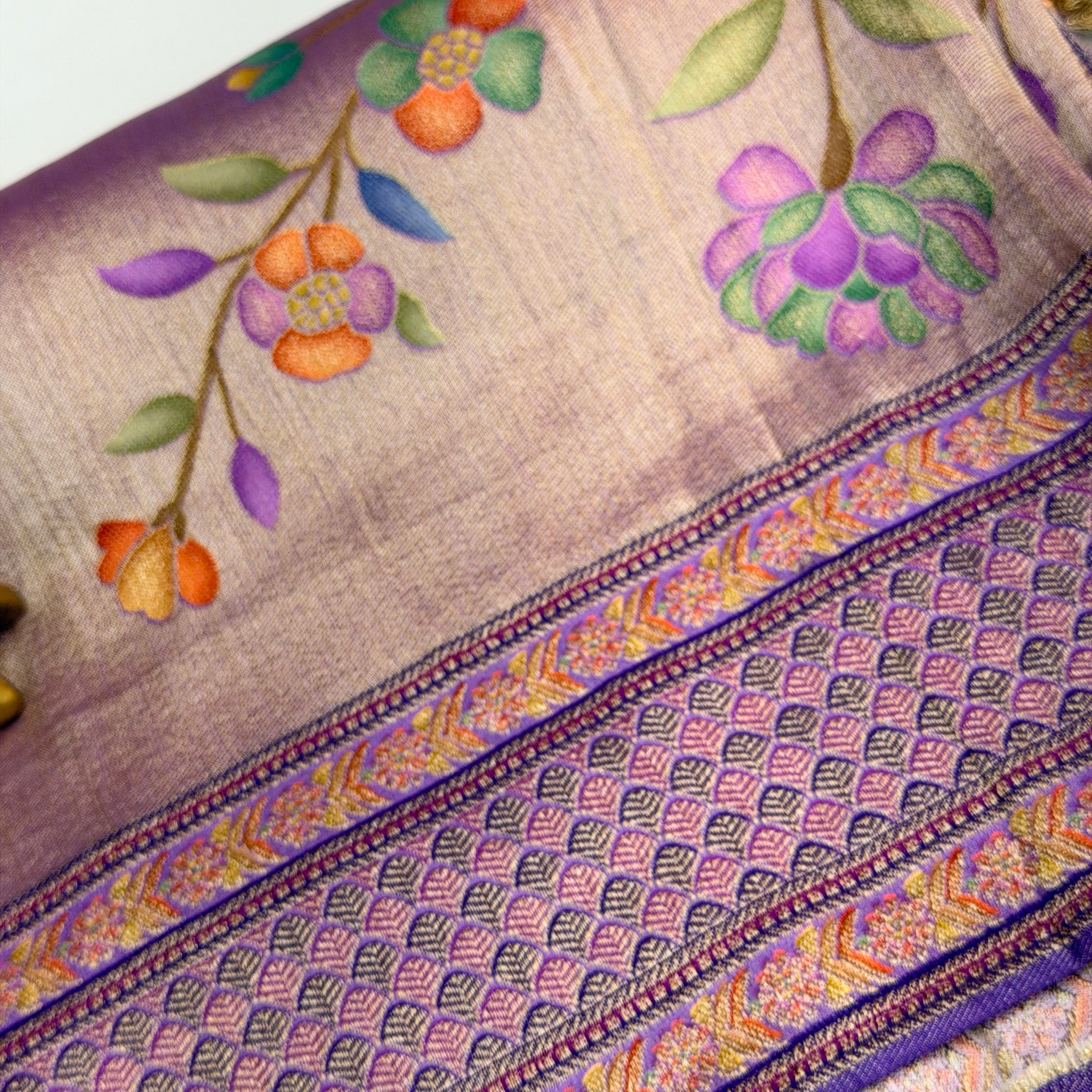 Butter crape fancy sari