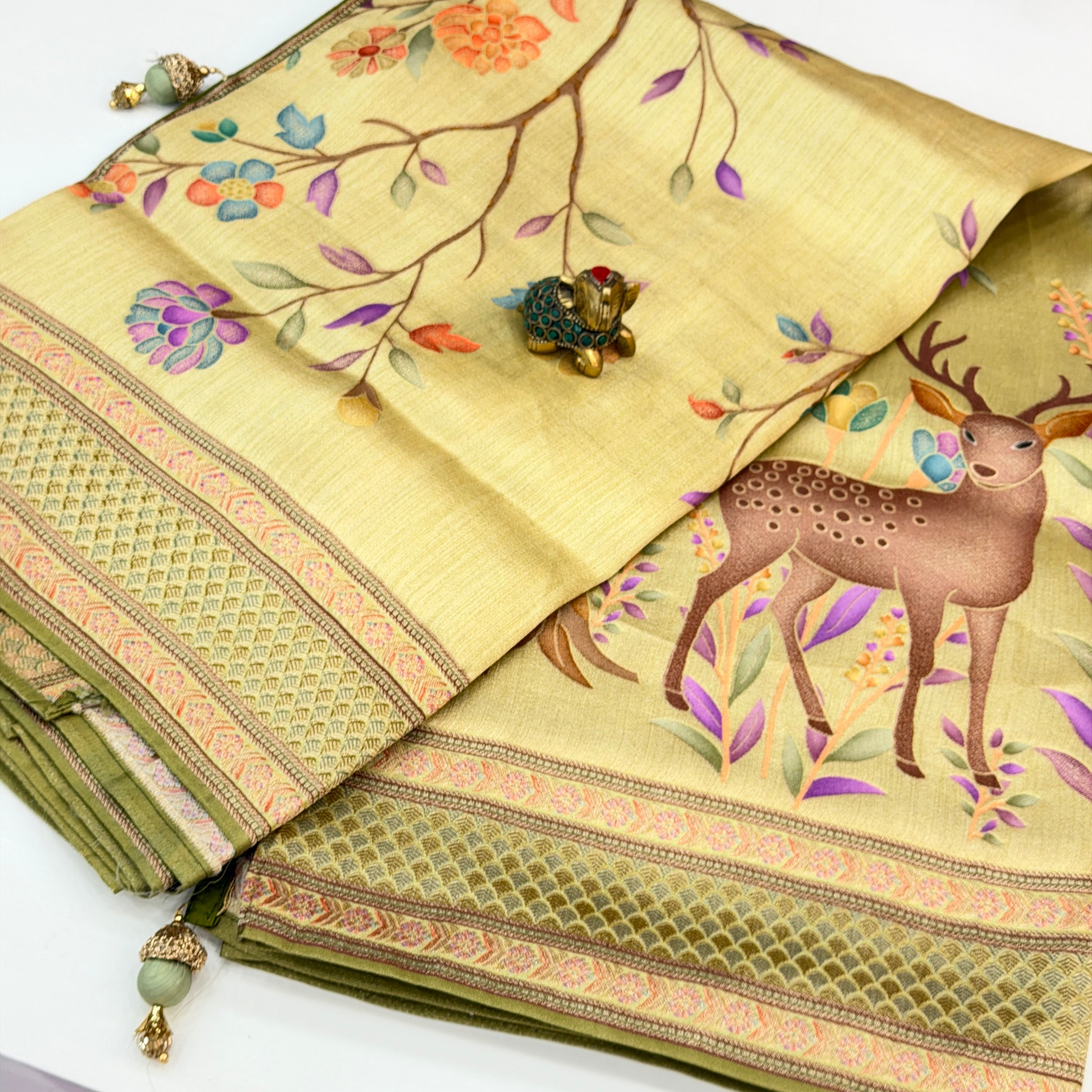 Butter crape fancy sari