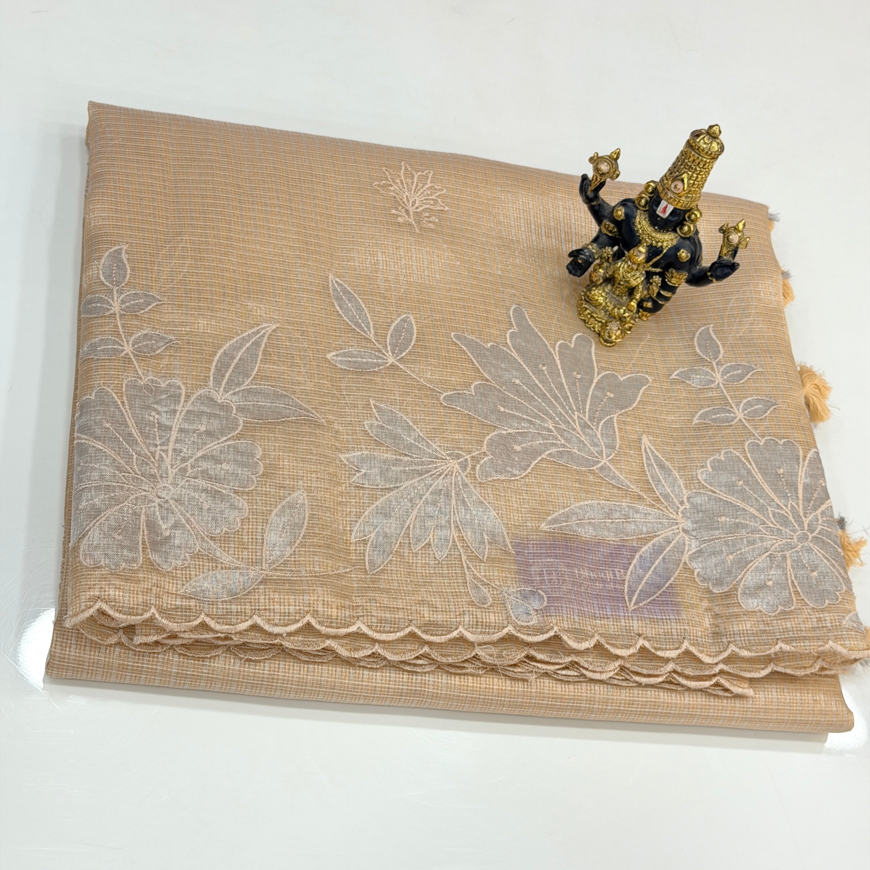 Organza with applic work