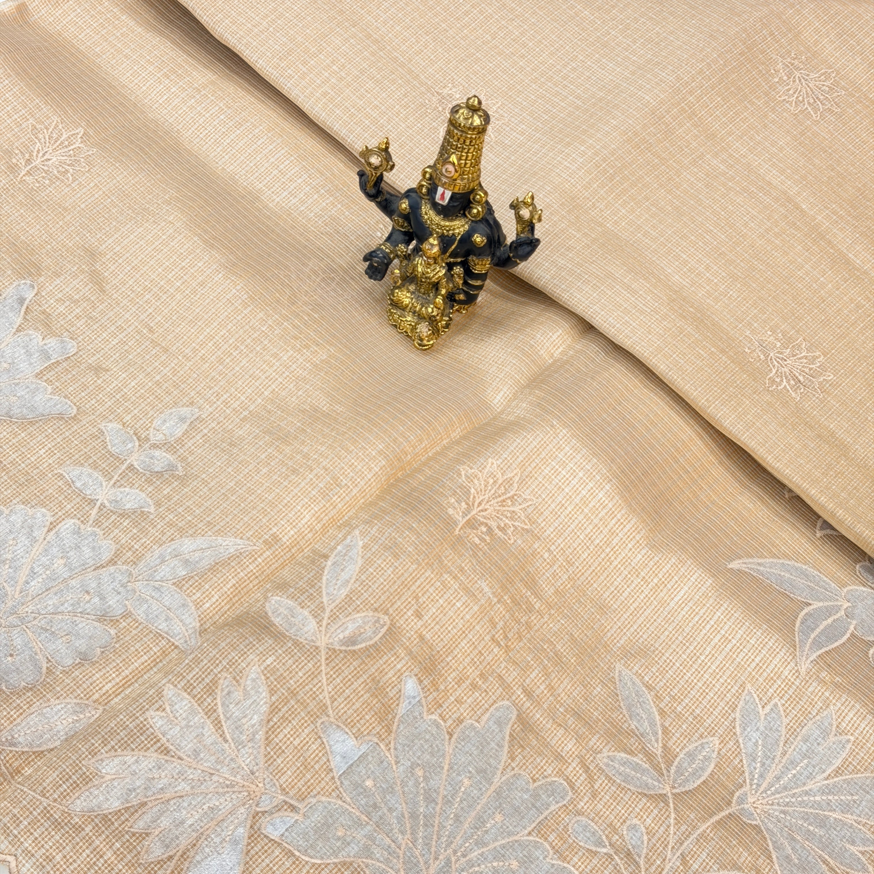 Organza with applic work
