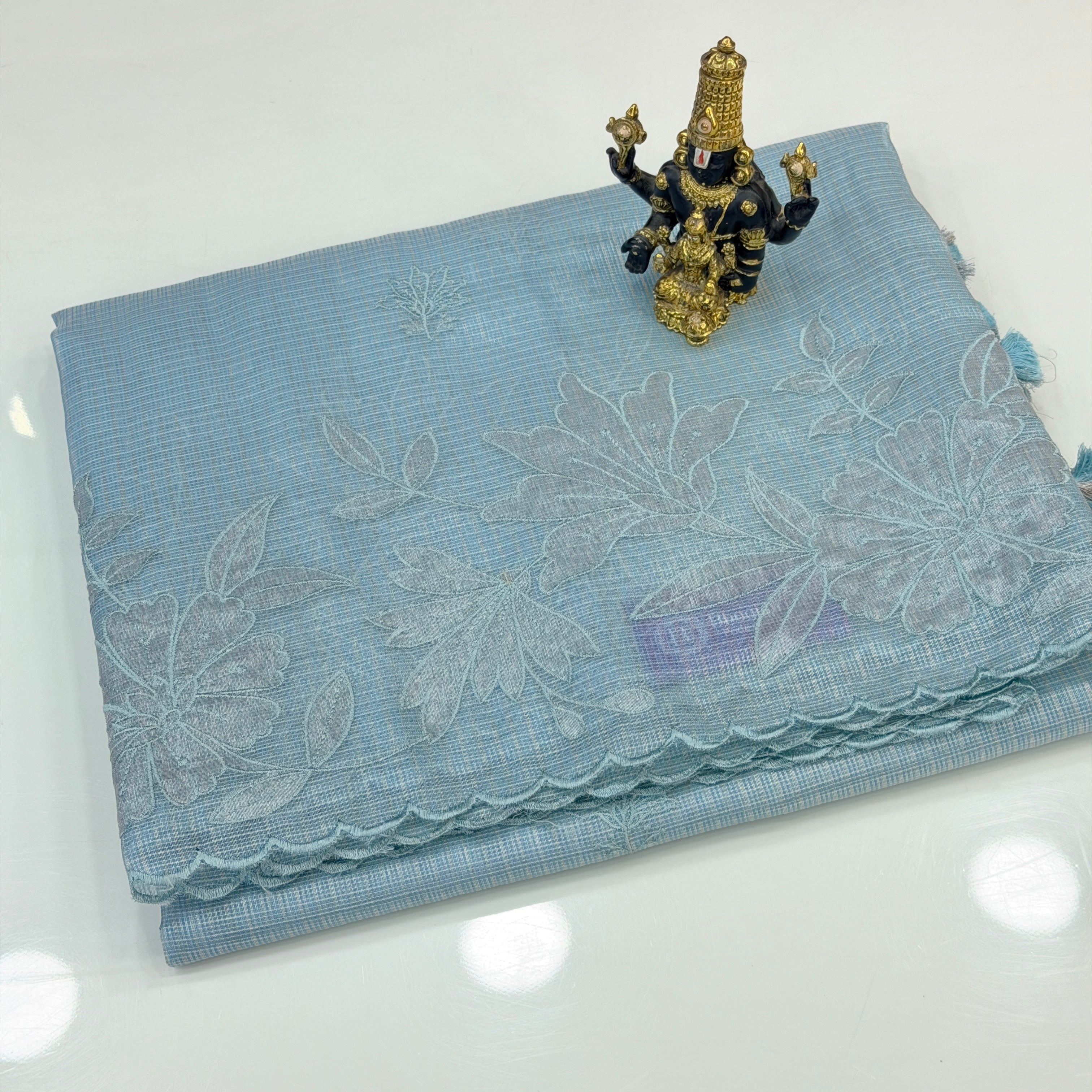 Organza with applic work