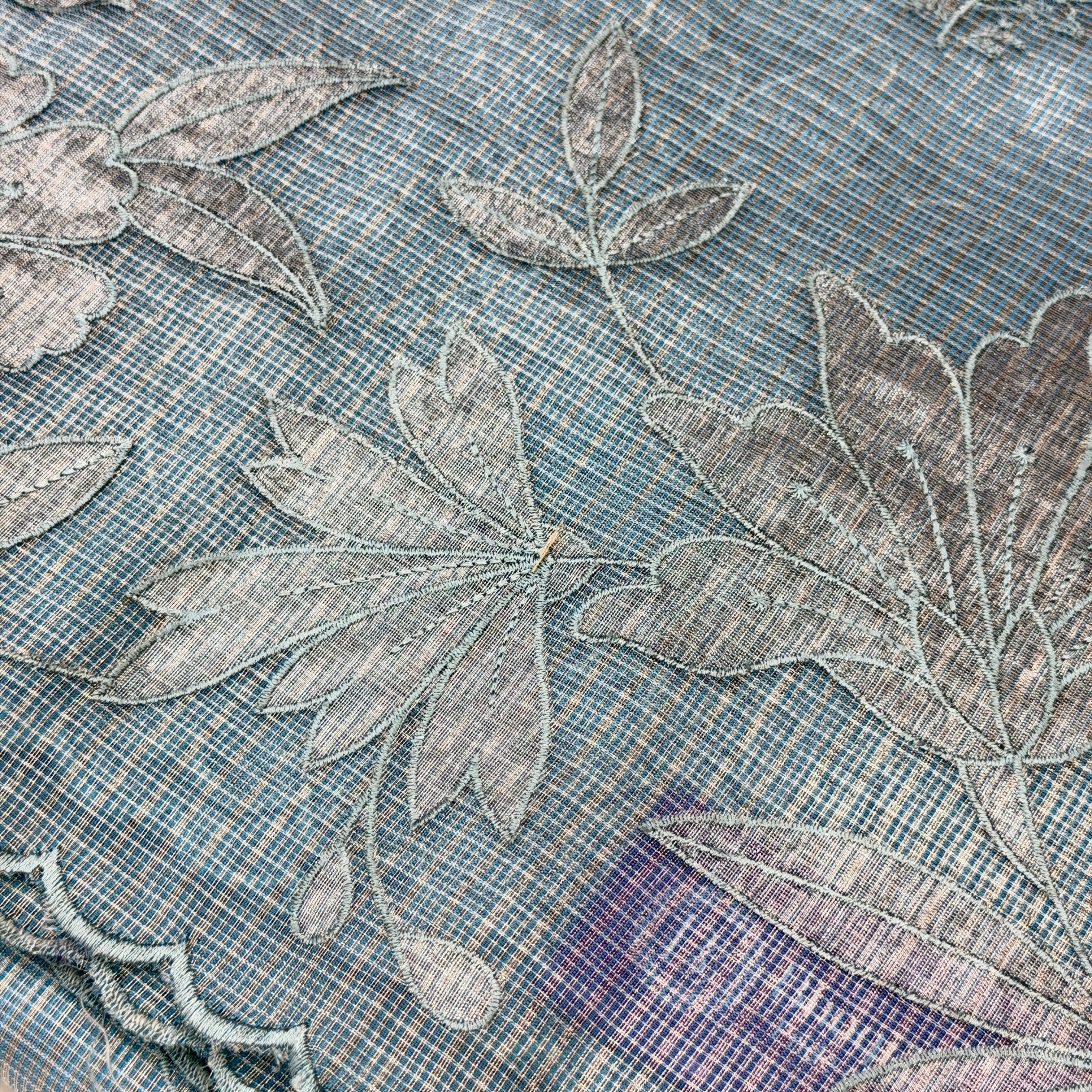 Organza with applic work