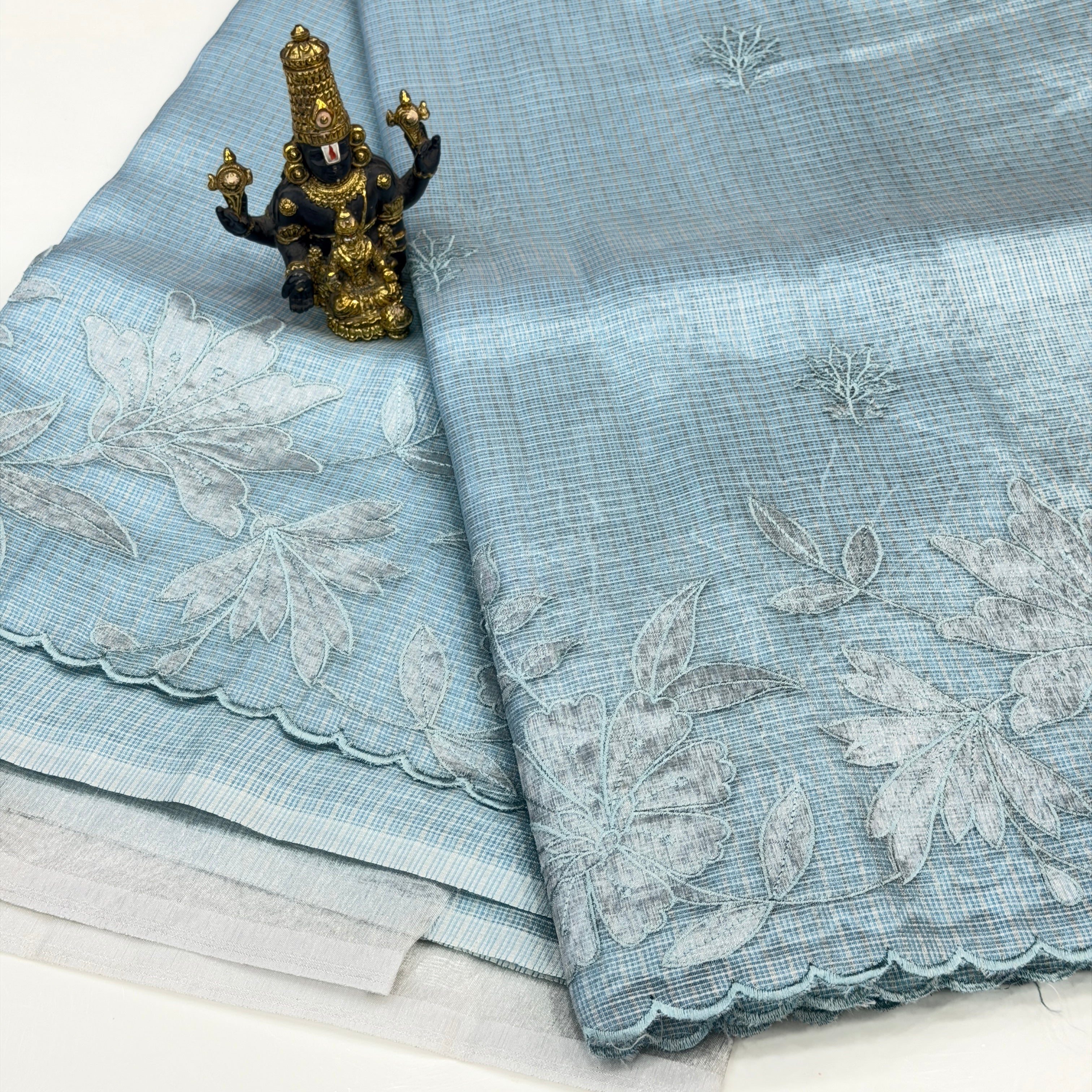 Organza with applic work