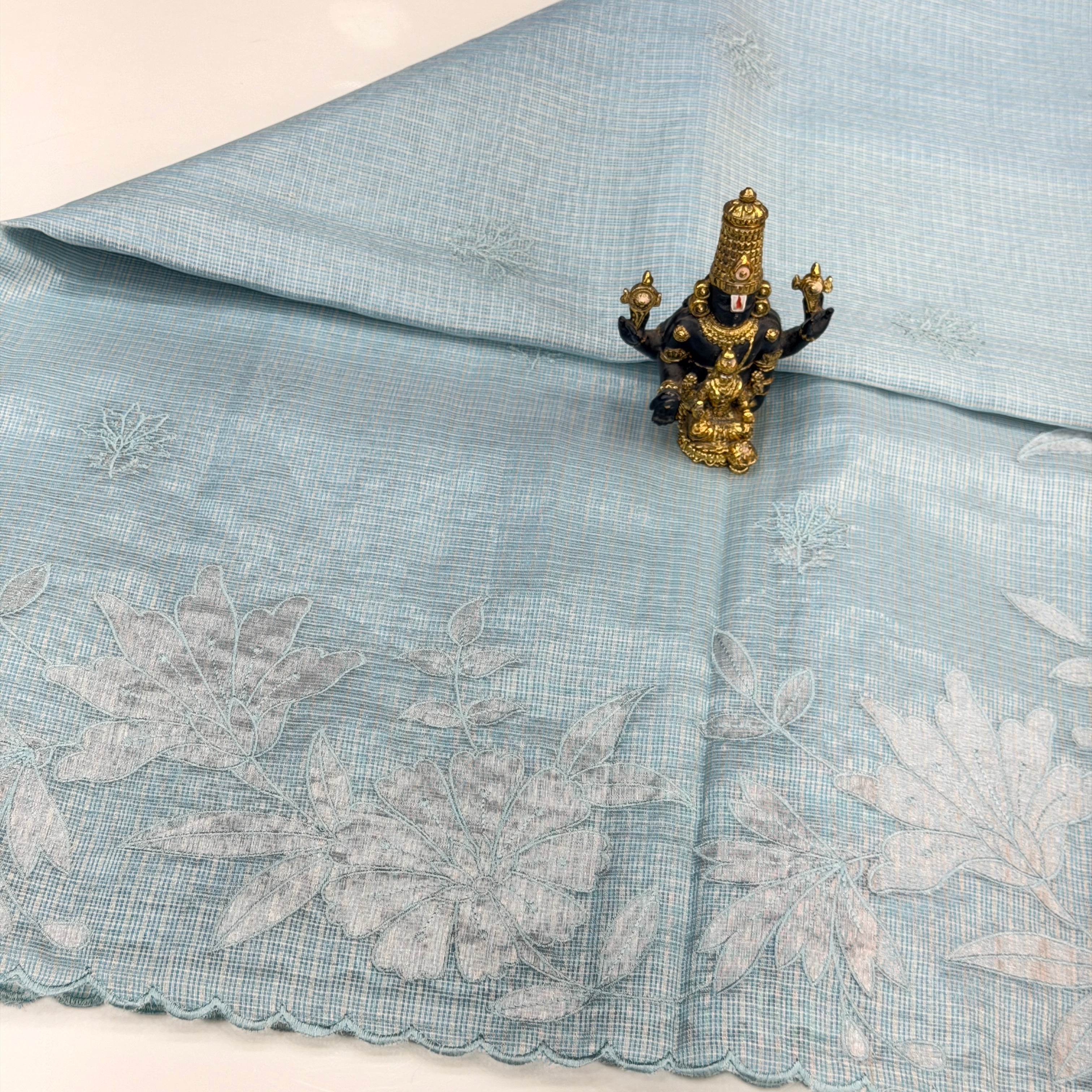 Organza with applic work