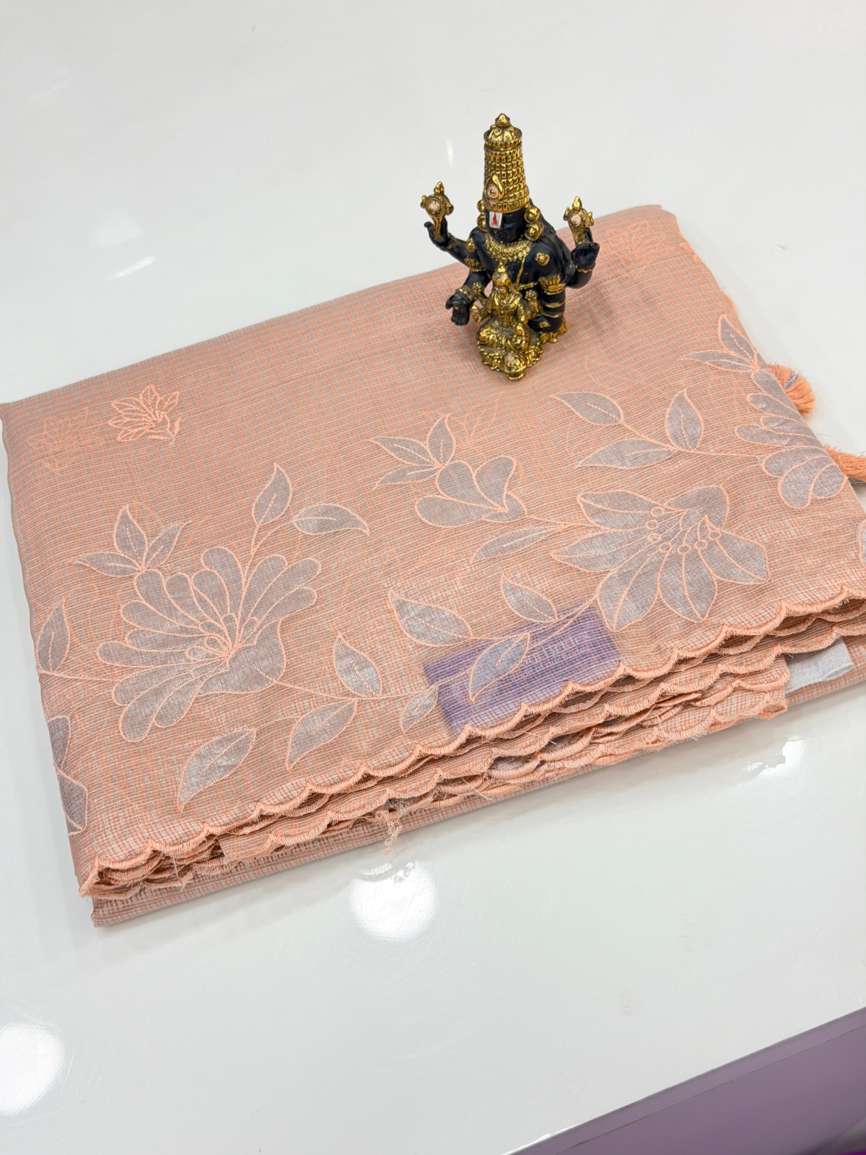 Organza with applic work