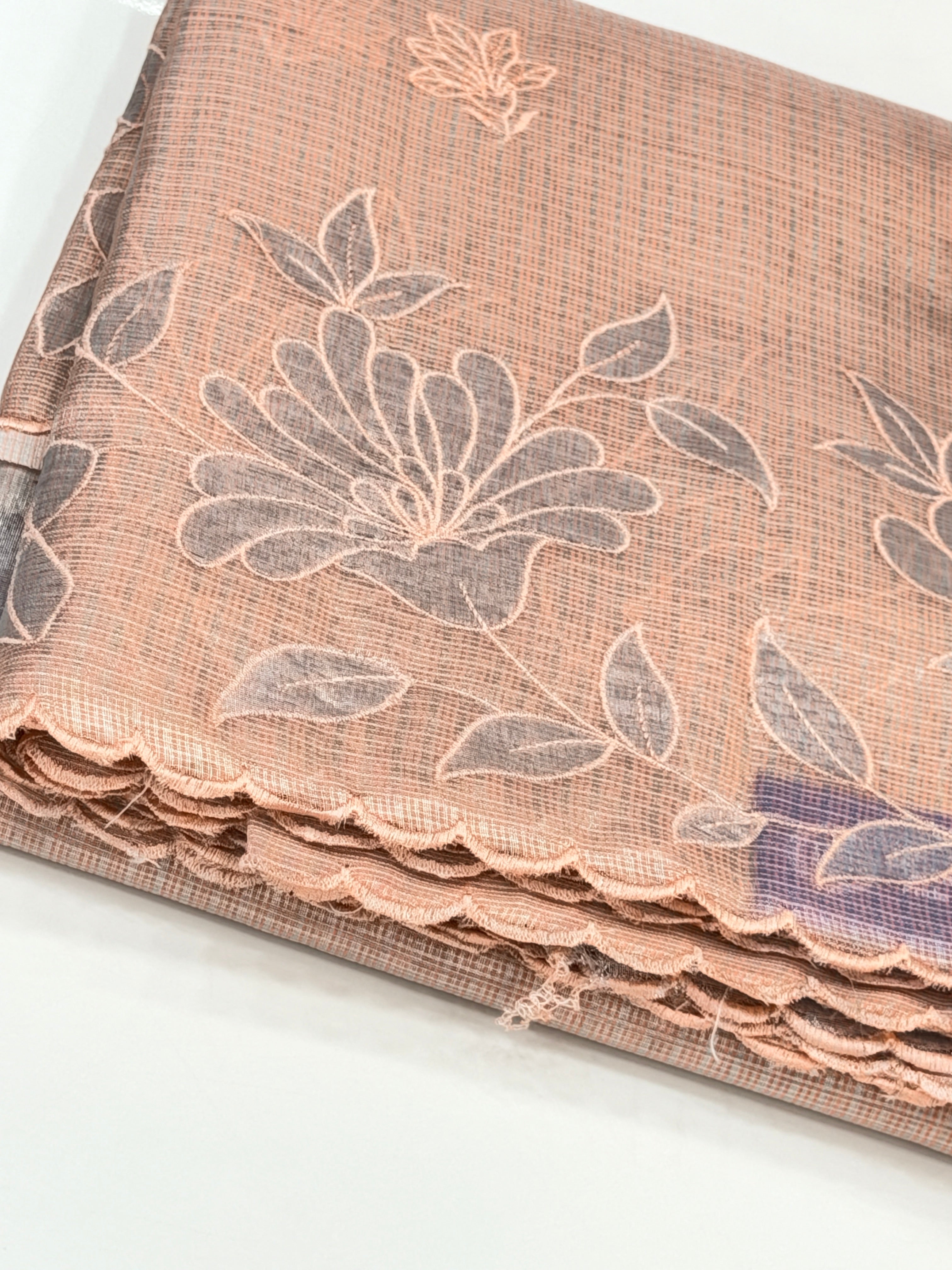 Organza with applic work