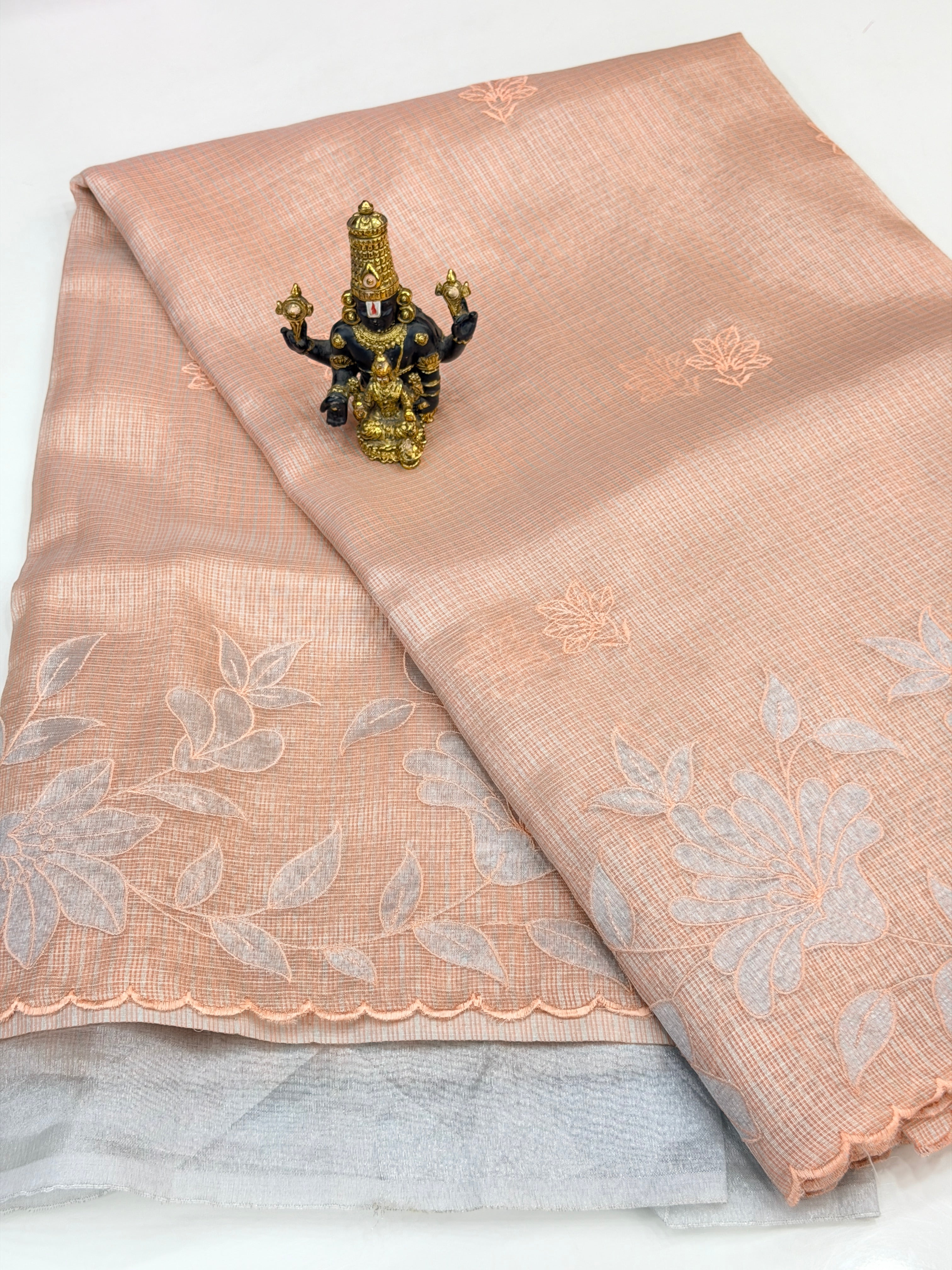 Organza with applic work