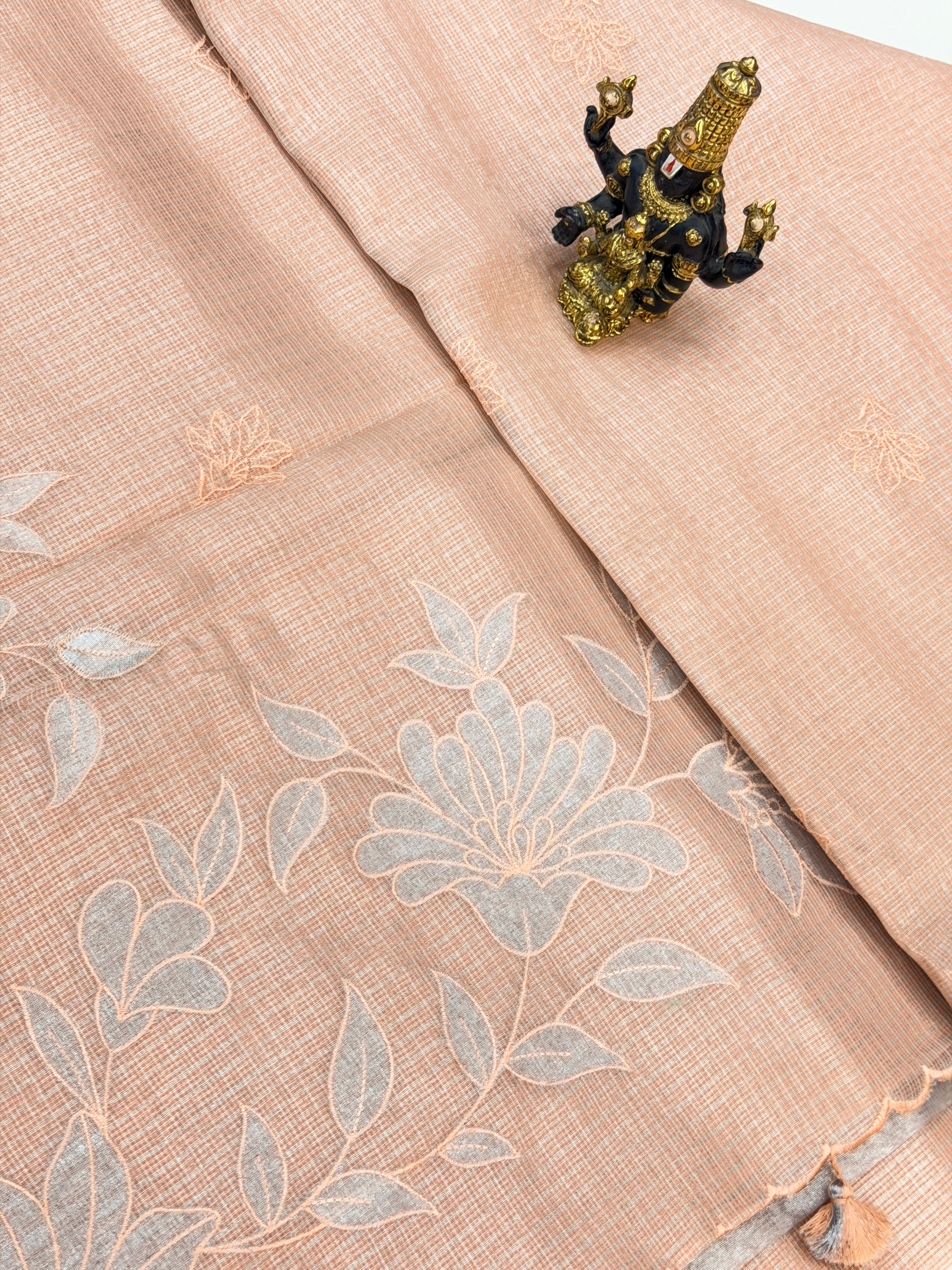 Organza with applic work